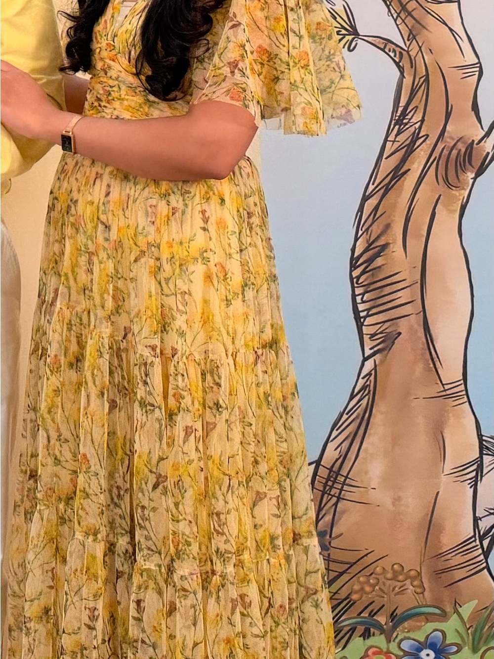 Yellow Floral V-Neck Maxi Dress - Picture 5 of 5